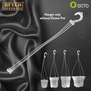 OCTO Flower Pot Transparent 120 / 150 / 170 / 220 Hanger Saucer / Pot Tray S130 / S170 Gardening Durable Modern Planting Pot Pasu Bunga Telus 透明塑胶花盆/挂钩/底盘