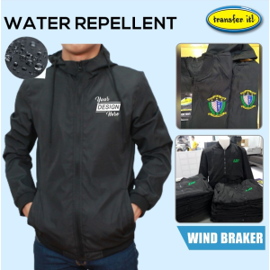 Windproof Waterproof Jacket w/ Hood or w/o Hood - Personalized Comfort Bomber Mens Jacket (w/ Logo Print) Giveaways Promotional