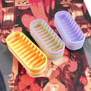 BABYBANG 10 Grids Diamond Packets Storage Box Gradient Color Portable Diamond Art Bead Storage Case Unique Space Saving Bags Storage Rack Painting Drills
