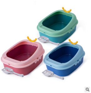 Semi-enclosed cat pet toilet detachable and easy to clean cat toilet high fence cat litter box