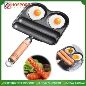 【HOSPORT】 4-Cup Iron Sausage and Omelette Pan Nonstick Fried Egg Pan Pancake Pan