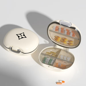 PP Portable Six-Grid Pill Box | Medicine Organizer Storage Holder Kotak Penyimpanan Ubat 便携小药盒