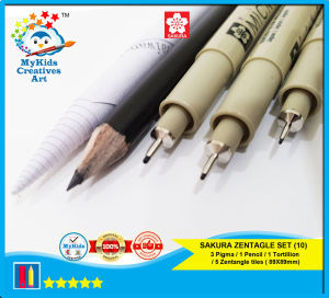 SAKURA ZENTANGLE WHITE TILE TOOL SET A 10