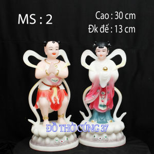 [ Cao 30 cm ] Cặp Tượng Tiên Đồng-Ngọc Nữ.[ Hàng Nhập Khẩu ]