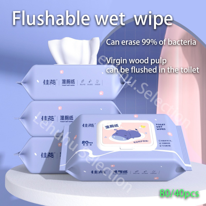 Flushable Toilet Wipes Wet Wipes Tissue paper Portable 40/80pcs | Lazada PH