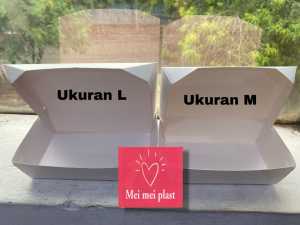 PAPER LUNCH/KOTAK MAKAN KERTAS/PAPER LUNCH BOX UKURAN M DAN L 1 PAK ISI 50 PCS MEREK TOGO X ANGEL TEBAL 310GSM TERMURAH BERKUALITAS