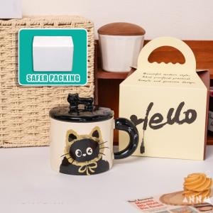 Tumbler cute ceramic mug pertukaran hadiah piala kopi dengan tudung cute mug cawan cute kanak-kanak mug cat mug hadiah hadiah valenti
