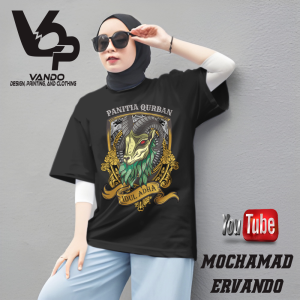 Baju Kaos Panitia Qurban Idul adha Lengan pendek Hitam Cotton Combed 30s 12