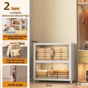 Foldable Storage Box Wardrobe Storage Drawer Cabinet Organizer Wardrobe Cabinet Stackable Cabinet Storage Home Clothes Snacks Storage Cabinet