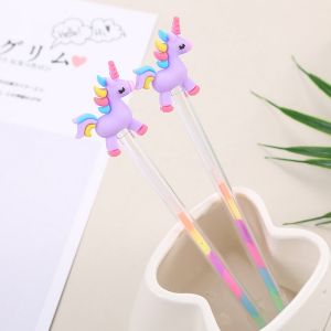 MD-A44 Pulpen Gel 0.5mm Karakter Angsa Tinta Rainbow Pena Pelangi Lucu / Alat Tulis Sekolah Drawing Pen Warna Warni Import