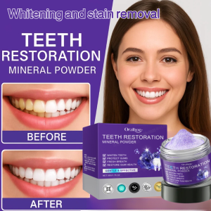 【3 days to remove yellowing】⚡ Purple mineral tooth powder Gentle cleaning tooth powder Tooth repairing tooth powder Long-lasting refreshing tooth powder Purple tooth powder for removing tooth stains and yellowing Mineral toot