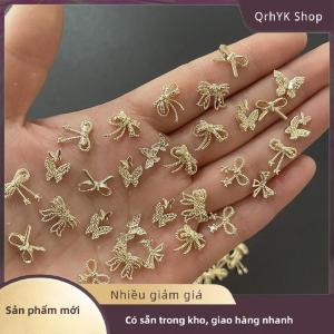 Hàng có sẵn✨ Vàng Bạc Hoa Làm Móng Tay Phụ Kiện Móng Tay Thạch Móng Tay Nghệ Thuật Đồ Trang Sức Bow Móng Tay Trang Trí 3D Móng Tay Nghệ Thuật Khoan