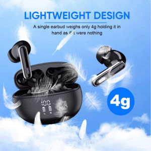 Beiziye AI Intelligent Wireless Bluetooth Earphones HiFi Stereo EarBuds with ENC Noise Cancelling LED Display Waterproof Earphones Suitable for IPhone 18 Pro Max and Android