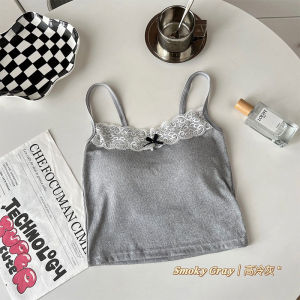 Y2K Sweet Girl Knitted Cotton Lace Sleeveless Top Summer Slim Ladies Camisole Top