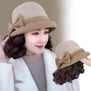 STARGOODS Lượn sóng Tóc Giả Mũ MÙA ĐÔNG NƠ Lông mịn Tổng hợp Tóc Giả Mũ xoăn ngắn Thời trang Vô Hình Mũ cho phụ nữ có tóc giả Phụ nữ