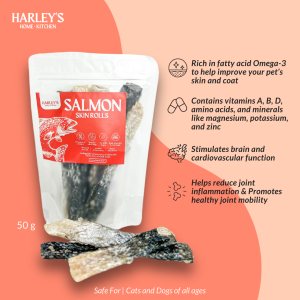 Harley’s Dehydrated Salmon Skin Rolls Treats for Dogs - Nutritious and Crunchy