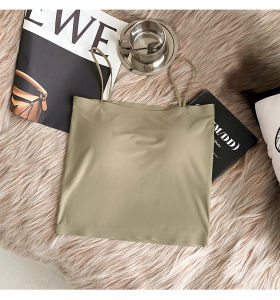 Lizida Womens Camisole With Bra Pads Inner And Outer Camisole  Bra-free Summer Thin Style Beautiful Back Tube Top