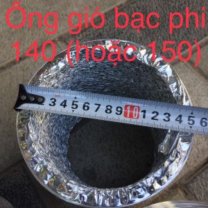 Ống gió bạc thông khói thông khí nhiều cỡ (từ 90mm đến 300mm) set 1m đai xiết (cổ dê)