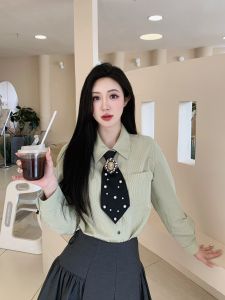 ZEEMIN Original Niche Design 1 Piece Beauty Avatar Casual Casual Tie Artificial Pearl Womens Bow Tie Brooch Style Detachable and Adjustable Can Be Matchinged with Shirt Suitable for Party Travel Holiday Wear