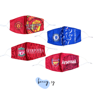 🇸🇬SG Ready Stock Adult Fabric Mask with Filter Pocket Washable Reusable Adjustable Earloop Manchester United Liverpool Arsenal Chelsea Soccer Football Sports Mask