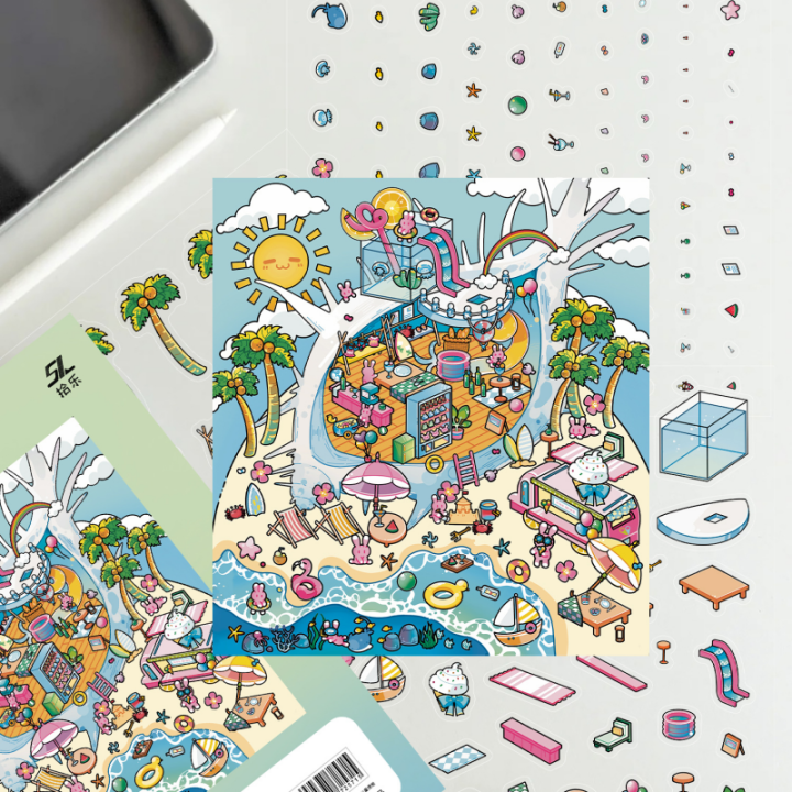 ENWEI 5 Pcs [Seaside Vacation Series] Miniature Landscape Stickers DIY ...
