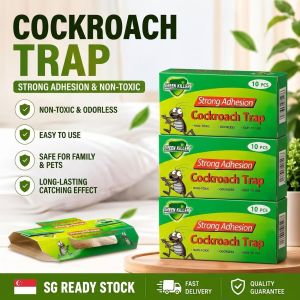 【FREE Roach Bait】10PCS Cockroach Sticky Trap | Powerful Roach Killer | Strong Adhesive | Safe & Odourless | Home Kitchen Pest Control