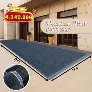 Keset Lobby Hotel 10m x 12m Karpet Premium Lobby Mall- PREMIUM MAT DARK GREY