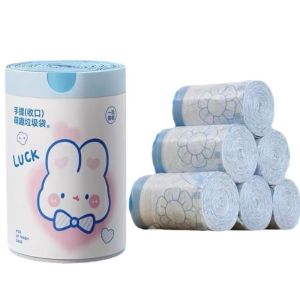 50Pcs/Roll Drawstring Big Garbage Bag Cute Printing Thickened Trash Bags Kitchen Garbage Bag PAZU
