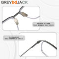 Grey Jack Frame Kacamata Titanium Model Kotak Ringan Fahionable Pria Wanita Bisa Minus Style Vintage Bisnis DLX 106. 