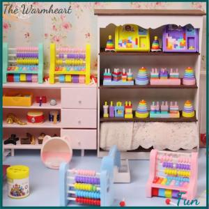 【The Warmheart】 1 Set Micro Scene Decoration Miniature Dollhouse Small Wooden Bucket Assembling Blocks Model For Doll Accessories
