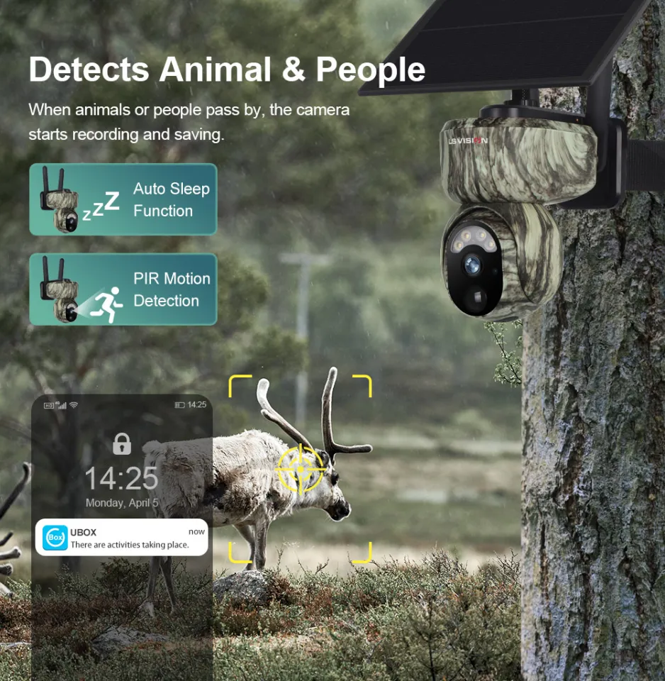 LS VISION 2K 4MP WiFi/4G Solar CCTV Security Camera Wireless Outdoor IP66  Waterproof Human/Animal Detection 2-Way Talk IP66 Waterproof PTZ Security 