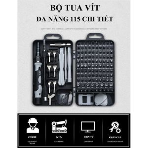 Bộ dụng cụ tua vít và vặn ốc vít đa năng 115 chi tiết  bộ dụng cụ sữa chữa hợp kim thép