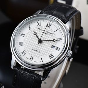 Frederique Constant Men Wrist Watch Quartz Calendar Classic Leather Strap CONT