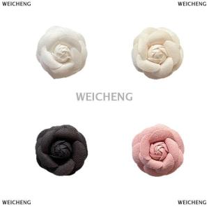 [COD] WEICHENG Rhinestone Golden And Black Floral Brooch Womens Camellia Pin Corsage Accessories Gift