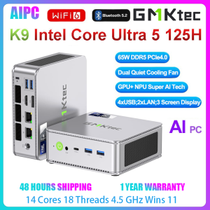 GMKtec K9 Intel Core Ultra 5 125H NUCBOX Super Al Tech Window11Pro DDR5 WIFI6 BT5.2 Gaming Mini PC