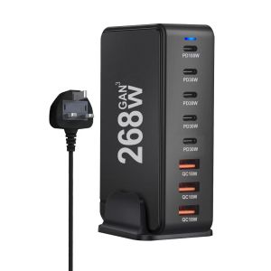 600W GaN Desktop Charger 8 Port USB 5C+3A Type C PD Charger Fast Charge 3.0 USB Type C Fast Charger Mobile USB Charger