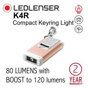 K4R LEDLENSER RECHARGEABLE Key Ring Flashlight - 80 Lumens with Boost to 120 Lumens Led Lenser Torchlight Mini