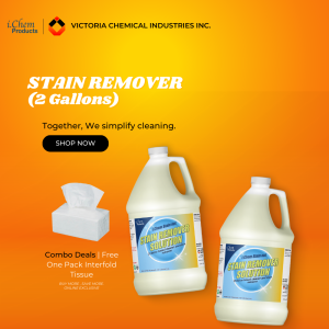 ICHEM PRODUCTS STAIN REMOVER SOLUTION (2 GALLONS) WITH FREE 1 PACK INTERFOLD TISSUE