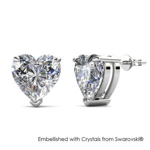 Her Jewellery Belle Heart Earrings - Luxury Crystal Embellishments plated with 18K Gold