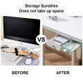 Hidden Under Desk Drawer Storage Box,Self adhesive Pencil Storage Drawers , Space-saving Under Table Drawer Attachable Desk Organizers, Pull-out Makeup Pen Pencil Tray Drawers. 