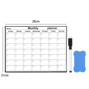 A4 Magnetic Whiteboard Sheet with Erase and Pen Fridge Monthly Schedule Self-adhesive Sticker Message Board Month Weekly Planners
