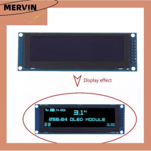 [MERVIN]💖[HOT SALE]🎈🎈 โมดูลแสดงผล OLED ขนาด3.12นิ้ว SSD1322 256x64สำหรับส่วนเชื่อมต่อ STM32 SPI I2C กับหัวเสียบสำหรับ Arduino