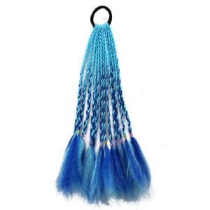 ZYJC 1PCS Đầy màu sắc Bím tóc trẻ em Dây cao su 30cm Tóc đuôi ngựa cho bé gái Thời trang Phụ kiện tóc trẻ em Bím tóc giả