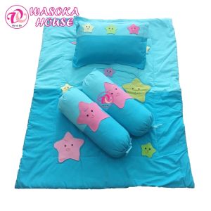 Tặng kèm túi Bộ gối mền cho bé vải Cotton cara mềm mát thấm hút tốt họa tiết đắp hình sao dễ thương phù hợp cho bé dưới 2 tuổi