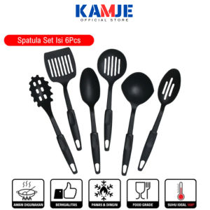 KAMJE Spatula Set 6 in 1 Sodet Sutil Peralatan Alat Masak Utensil Kitchen Tools KMJ010