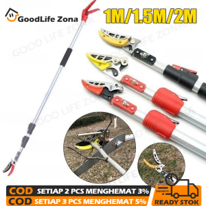 1/1.5/2M Tree Pruner Galah Tongkat Pemotong Gergaji Gunting Dahan Ranting Tarik Untuk Pohon Yang Tinggi