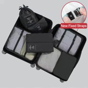 Bộ 7 chiếc Túi đựng đồ du lịch Bộ tổ chức hành lý Phân loại quần áo Bộ tổ chức có thể gập lại Túi đóng gói vali chống thấm nước