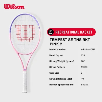 Beginner | Wilson INTRIGUE SE Tennis Racket (Strung) Training Girls Racquet Sakura Pink WR169410U2