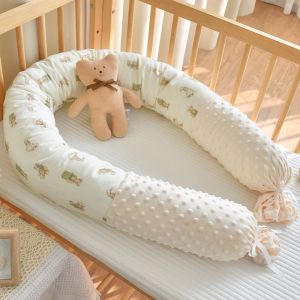 New Cartoon Baby Comfort Pillow Cylinder Removeable Cotton Crib Bumper Safety Guard Rail Fence 180CM