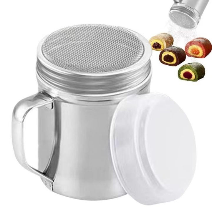 XENIA Thép không gỉ Bột đường lắc Lưới mịn có tay cầm Lon sàng bột Dụng ...